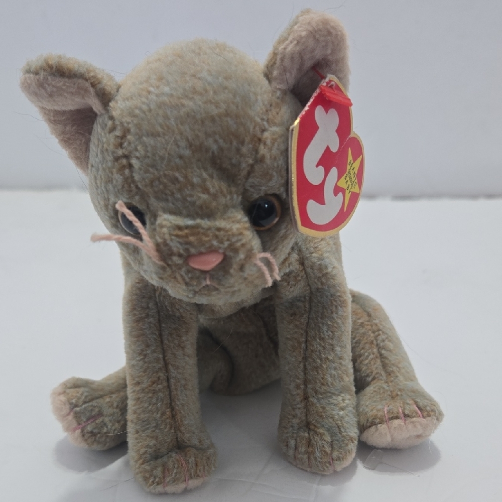 Ty Plush Cat with Pink Ears and Nose